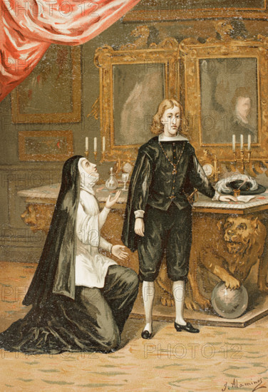 Mariana of Austria and Charles II, 1890.  Creator: Juan Alaminos.