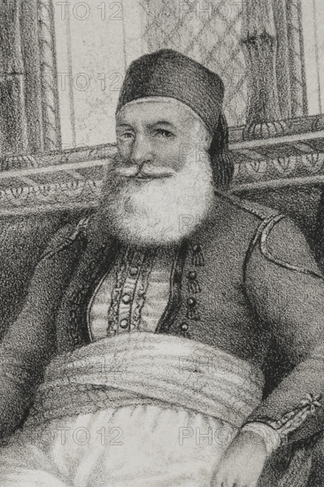 Muhammad Ali, (1769-1849), Pasha of Egypt from 1805 to 1848, 1852. Detail. Creator: Julio Donón.