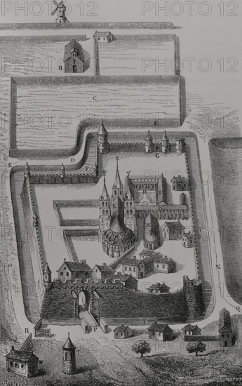 Abbey of Saint-Germain-des-Prés, Paris, France, 1877.  Creator: Jules Jean Marie Joseph Huyot.