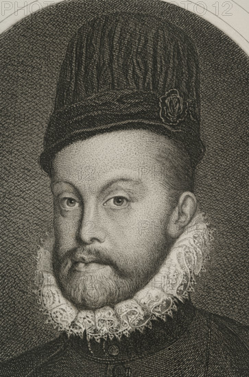 Philip II, (1527-1598), King of Spain (1556-1598), 1879. Detail. Creators: Magin Pujadas, Alphonse Charles Masson.