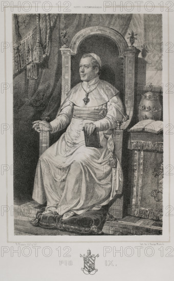 Pius IX, (1792-1878), Italian pope (1846-1878), 1852.  Creator: Julio Donón.