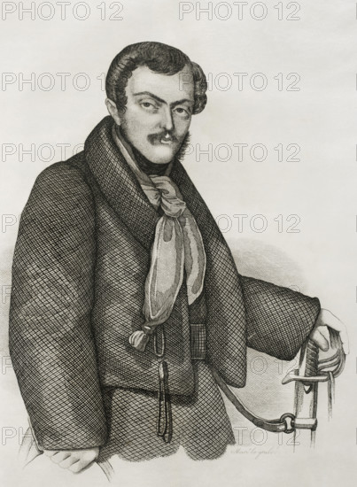 Sebastian Gabriel of Bourbon and Braganza, (1811-1875), Infante of Portugal and Spain... 1842.  Creator: Pedro Celestino Mare.