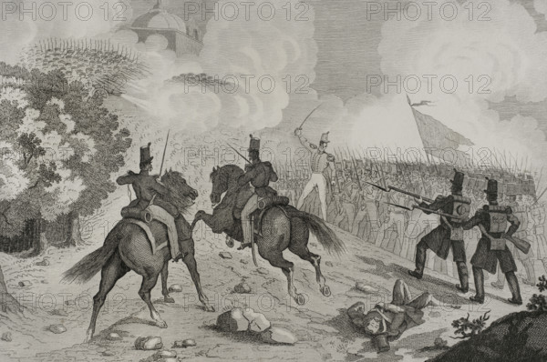 First Carlist War, (1833-1840): Battle of Calanda (6 December 1833), 1842. Creators: Manuel Miranda, Pedro Celestino Mare.