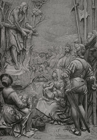 St John the Baptist preaching in the desert, 1877.  Creator: Jules Jean Marie Joseph Huyot.