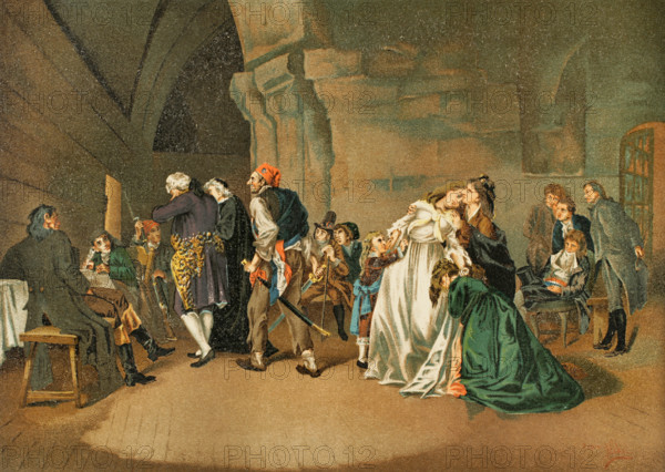 French Revolution: The parting of King Louis XVI and Marie Antoinette, 1792.  Creator: Unknown.