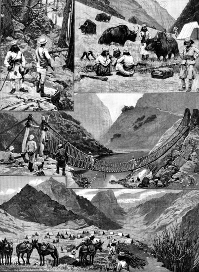 The Niti Field Force on the Thibet Frontier - sketches by Major C. Pulley, 3rd Goorkhas, 1890. Creator: Unknown.