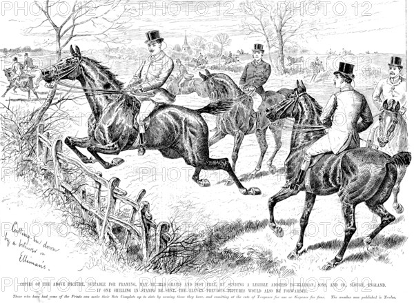 Advertisement for Elliman's Embrocation: Cutting-Em down by a believer in Elliman’s, 1890.  Creator: William Stanfield Sturgess.