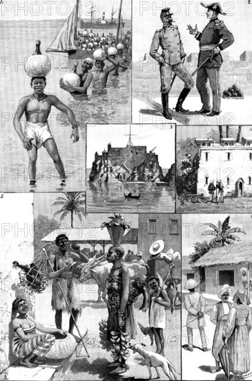 The Portuguese at Delagoa Bay - sketches by Mr. Wallis Mackay, 1890. Creator: P Naumann.