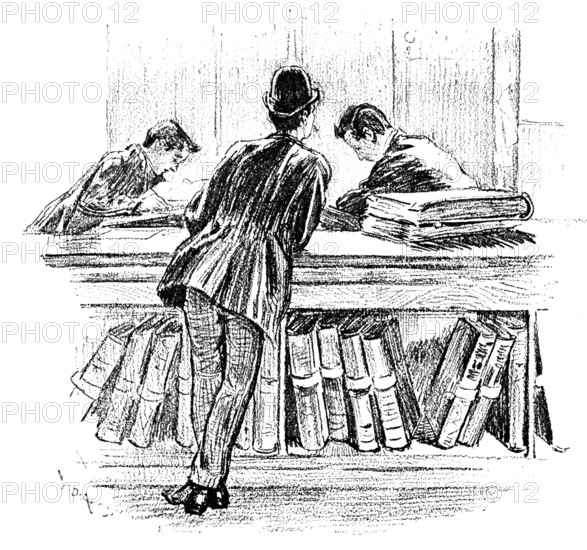 Sketches at the General Register Office, Somerset House: From the Inquiry Office, 1890. Creator: Unknown.