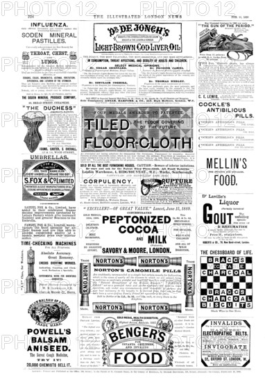 Page of advertisements, 1890. Creator: Unknown.