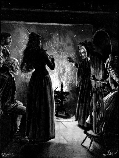 You, she cried, pointing her long skinny finger at Roland. "You! oh! you have come at last", 1890. Creator: R. Taylor.