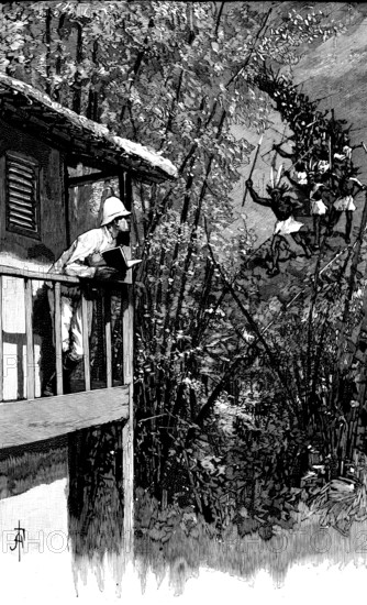 Sketches in the island of Formosa: a savage chief returning with reinforcements, 1890. Creator: Unknown.