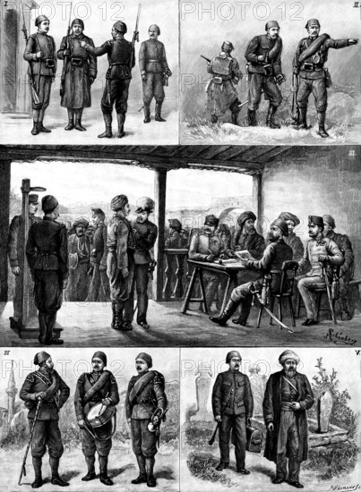 The Austro-Hungarian Army on the Turkish Frontier, 1890. Creator: P Naumann.