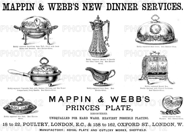 Advertisement for Mappin & Webb’s New Dinner Services, 1890. Creator: Unknown.
