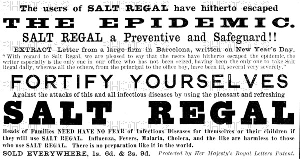 Advertisement for Salt Regal, 1890. Creator: Unknown.