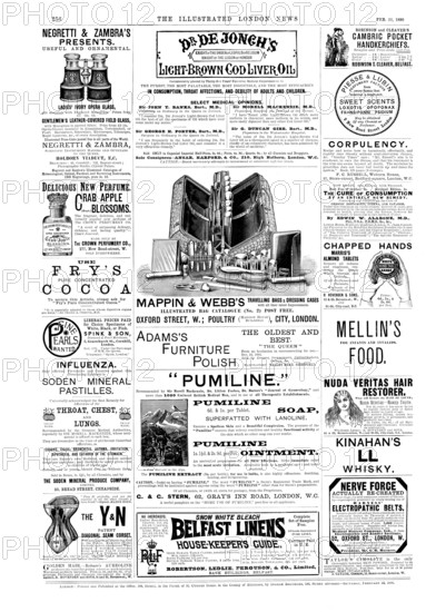 Page of advertisements, 1890. Creator: Unknown.