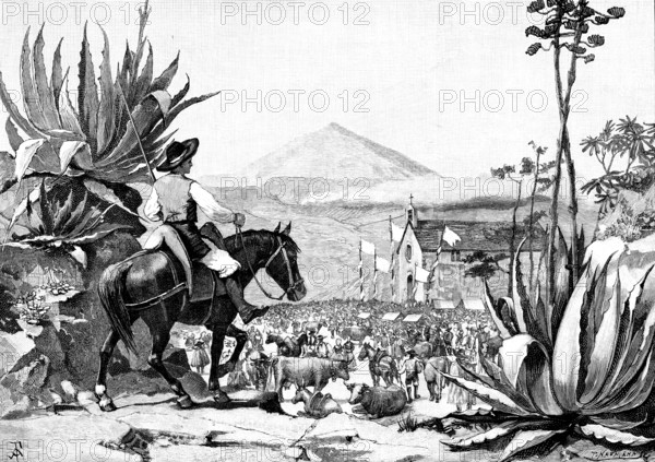 Festival of St. Antony at the Chapel of San Antonio, Tenerife, 1890. Creator: P Naumann.