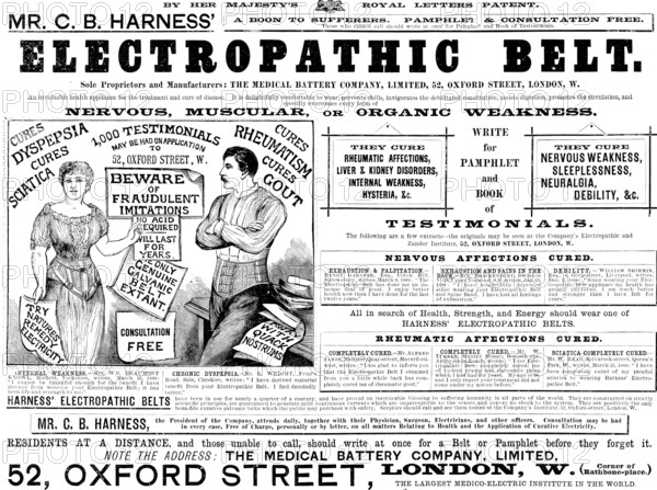 Advertisement for Mr. C. B. Harness’ Electropathic Belt, 1890. Creator: Unknown.