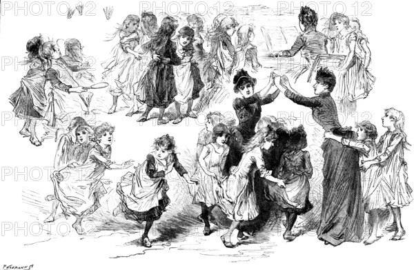 Children’s Happy Evenings, conducted at London Board schools by Mrs. Jeune and other ladies, 1890. Creator: P Naumann.