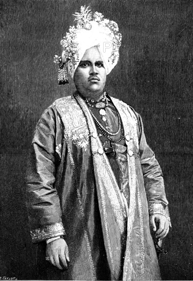 The Maharajah of Kapurthala, Punjaub, 1890. Creator: R. Taylor.