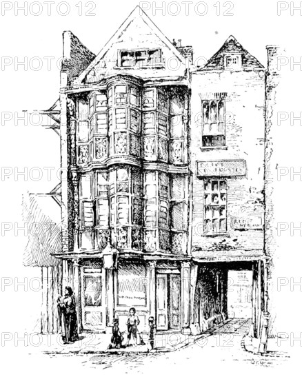 An old house in the City: the Sir Paul Pindar, Bishopsgate, 1890. Creator: Unknown.