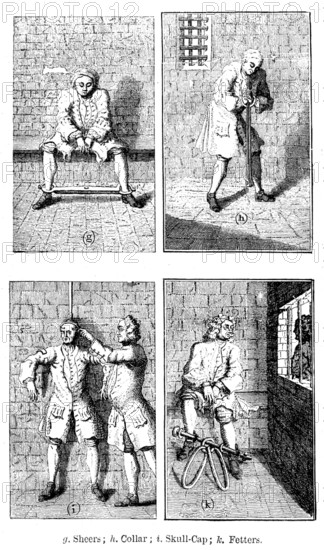 Centenary of John Howard, Prison Reformer:...Marshalsea Prison: mode of applying the torture, (1890) Creator: Unknown.