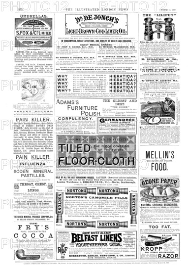 Page of advertisements, 1890. Creator: Unknown.