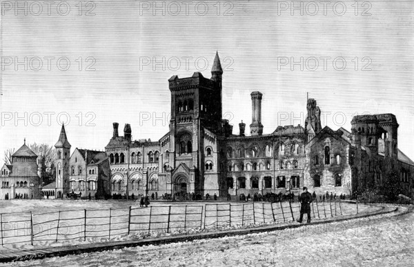 The University of Toronto after the fire, 1890. Creator: Paterson.