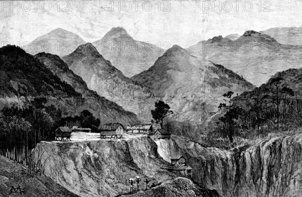 The Lushai Expedition: the village of Larkia, 1890. Creator: Unknown.