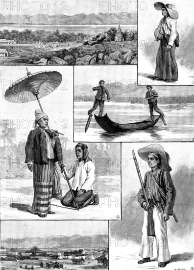 Sketches with the Anglo-Siam Boundary Commission, 1890. Creator: R. Taylor.