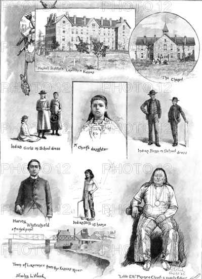 The Haskell Institute, a training college for Indians, at Lawrence, in Kansas, 1890. Creator: P Naumann.