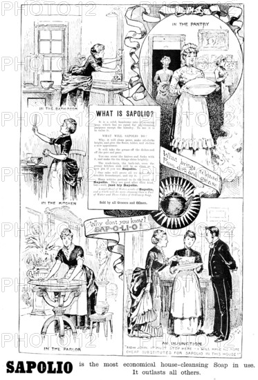 Advertisement for Sapolio House-Cleansing Soap, 1890. Creator: Unknown.