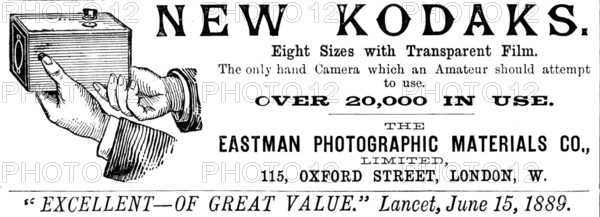 Advertisement for the Eastman Photographic Materials Co., 1890. Creator: Unknown.