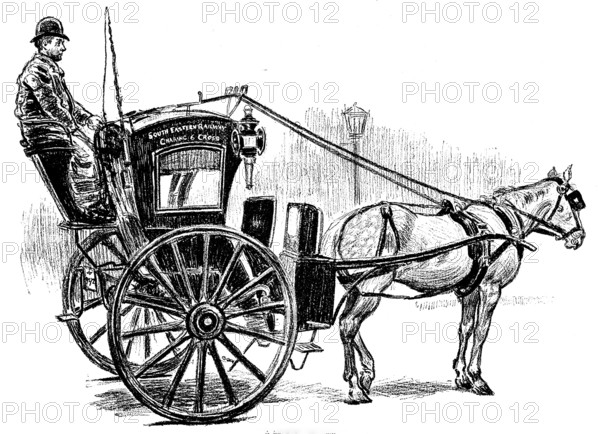 Sketches of London Cabs and Cabmen: a London gondola, 1890. Creator: Unknown.