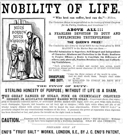 Advertisement for Eno’s "Fruit Salt", 1890.  Creator: Unknown.