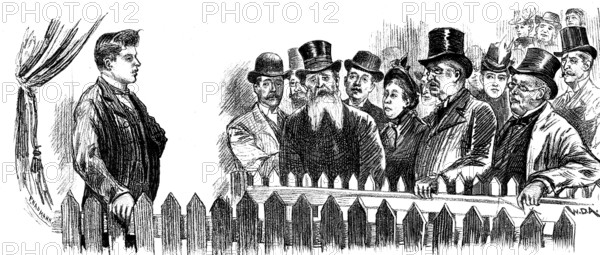 Visiting the Fasting Man at the Royal Aquarium, Westminster, 1890. Creator: P Naumann.