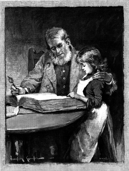 A Bible Lesson, 1890. Creators: R. Taylor, A. Simon.