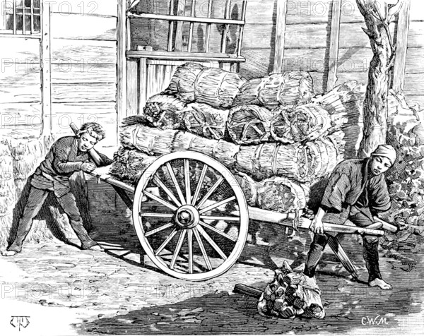 Street sketches in Tokio, Japan: charcoal carriers, 1890. Creator: Unknown.