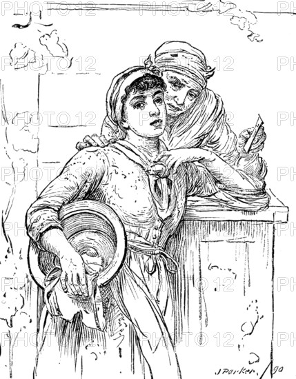 Royal Society of Painters in Water Colours: "A Plea for an Absent One" - J. Parker, 1890.  Creator: Unknown.