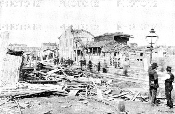 The Cyclone at Louisville, Kentucky, United States: Fifteenth Street: looking north, 1890. Creator: Unknown.