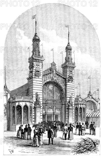 Façade of the Edinburgh International Exhibition, 1890. Creator: Unknown.