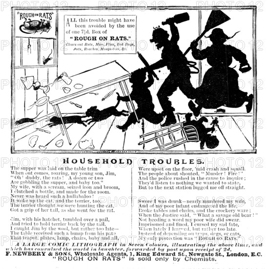 Advertisement for "Rough On Rats", 1890.  Creator: Unknown.