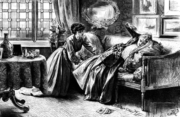 She raved about somebody who had bought something, 1890. Creator: R. Taylor.