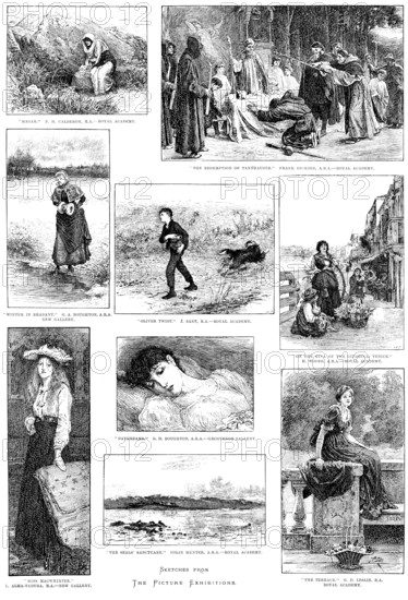 Sketches from the Picture Exhibitions, 1890. Creator: Unknown.
