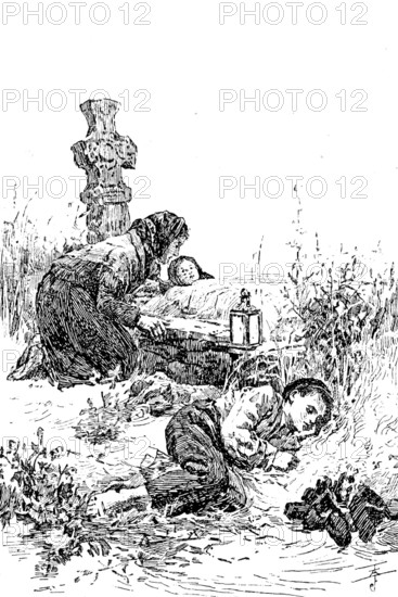 Sketches from the..Exhibitions: "A Vigil at a Shrine of Healing, Connemara", W. H. Bartlett.., 1890. Creator: Unknown.