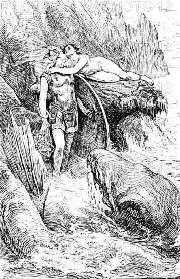 Sketches from the Picture Exhibitions: "Perseus", C. N. Kennedy - New Gallery, 1890.  Creator: Carl Hentschel.