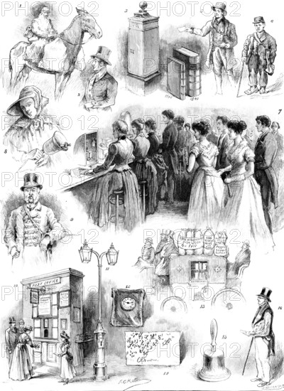 The Penny Postage Jubilee Celebration at Guildhall: exhibition of Post-Office relics..., 1890. Creator: P Naumann.