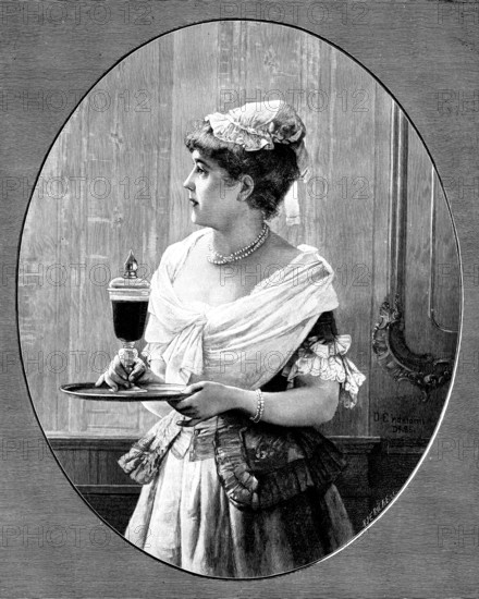 Spiced Wine - by O. Erdmann, engraved by permission of the publisher, F. Hanfstaengl, Munich, 1890 Creator: Unknown.