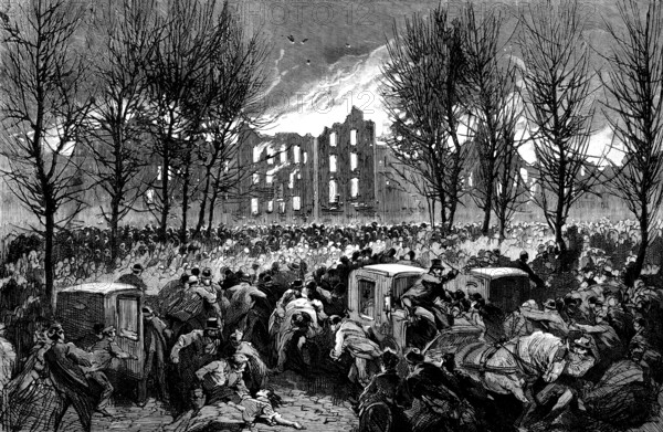 Burning of the Lunatic Asylum at Montreal, Canada, 1890. Creator: Unknown.