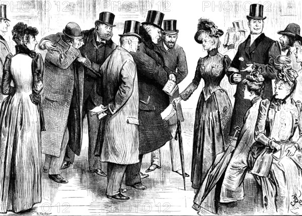 Before Mrs. Feilding left the gallery she had made twenty friends for life..., 1890. Creator: R. Taylor.